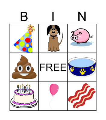 Briar's Birthday Bingo Card