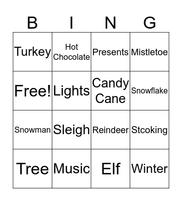 'Tis The SEASON Bingo Card