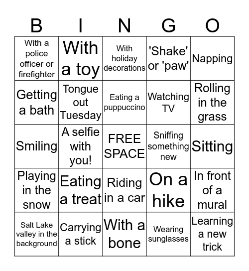 Hounds Around Town Bingo Card