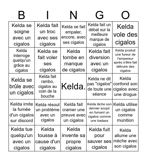 Kelda Bingo Card