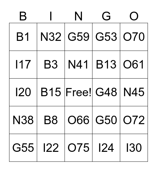 Baby Shower Bingo! Bingo Card