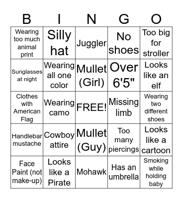 BBQ Bingo Card