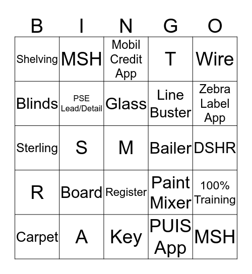 649 BINGO Card