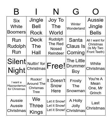 Christmas Bingo Card