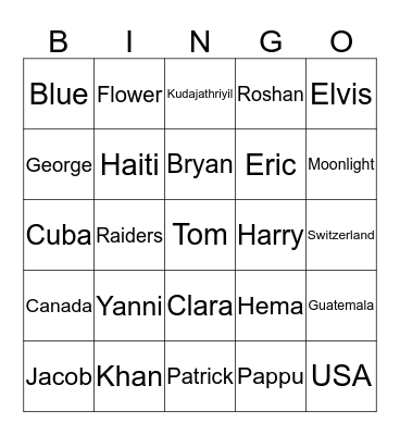 HAPPY HOLIDAYS ! Bingo Card