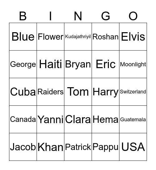 HAPPY HOLIDAYS ! Bingo Card