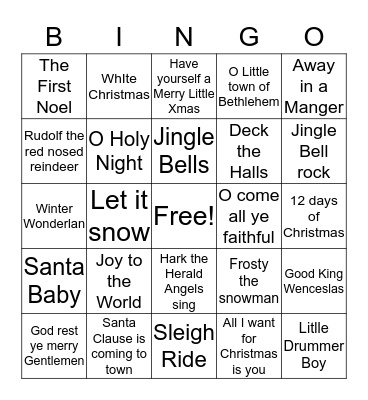 Christmas Bingo Card