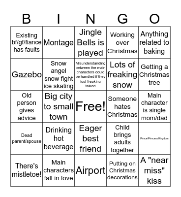 Holiday Movie Bingo Card
