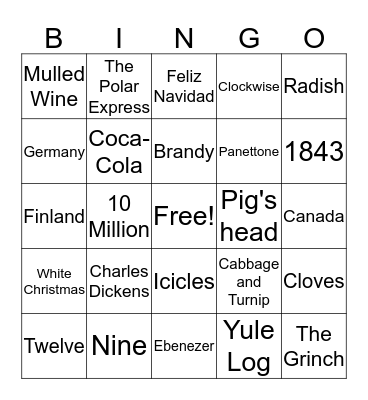 4 North Christmas Bingo Card