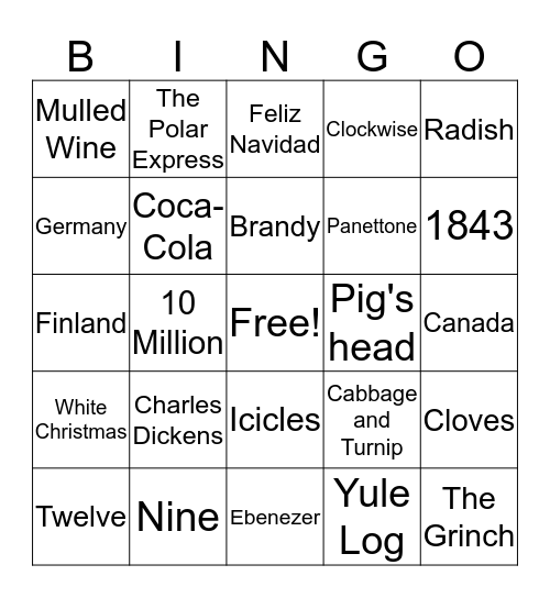 4 North Christmas Bingo Card