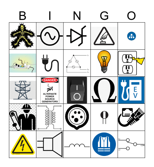 Electrical Bingo Card