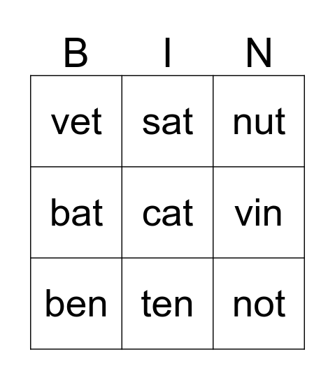 High Flyers MFL Bingo Card