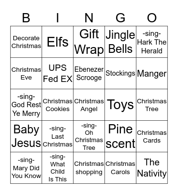 CHRISTMAS BINGO Card