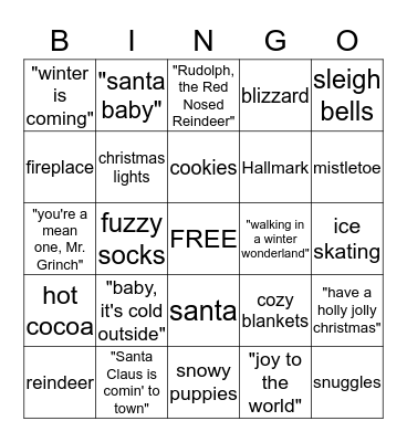 WINTER WONDERLAND Bingo Card