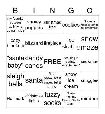 WINTER WONDERLAND Bingo Card