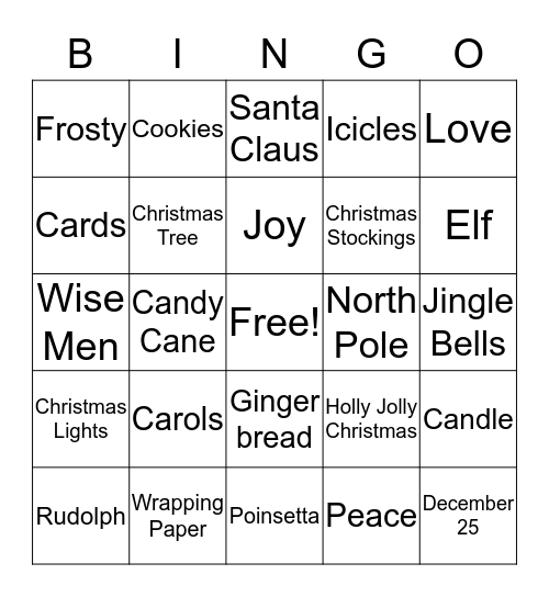 Christmas Bingo Card