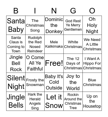 Christmas Bingo Card