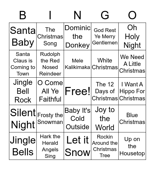 Christmas Bingo Card