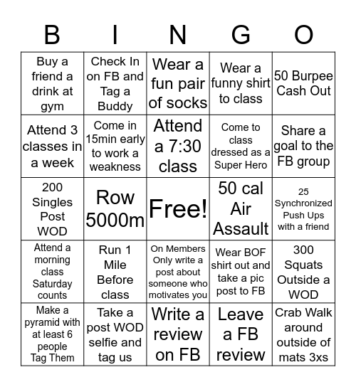 BOF Bingo Card