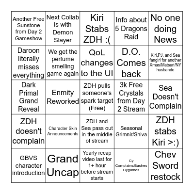 Persona Bingo Sheet B Bingo Card