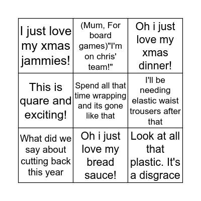 Christmas Bingo Card