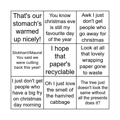 Christmas Bingo Card