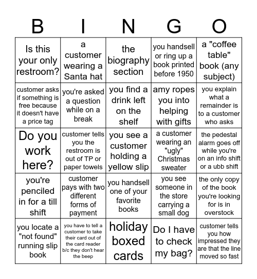 Hawthorne Holiday  Bingo Card