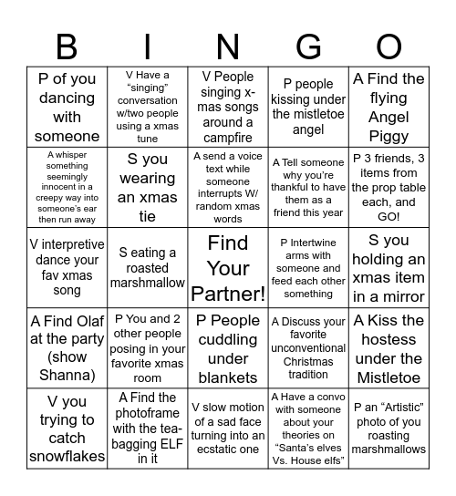 DRUNK SANTA COCKTAIL PARTY Bingo Card