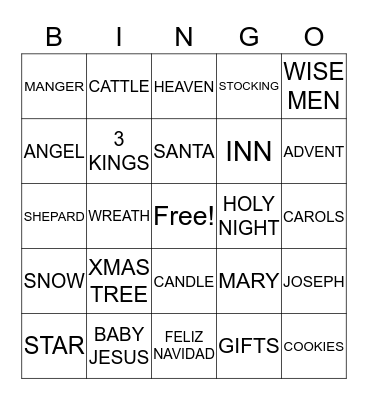 Christmas Bingo Card