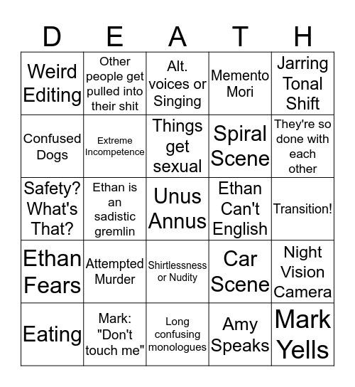 Unus Annus Bingo Card