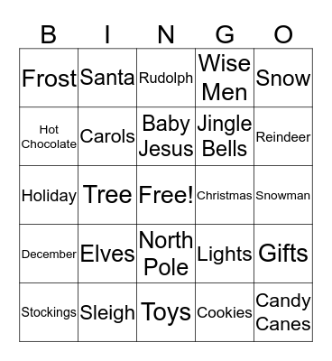 CHRISTMAS  Bingo Card