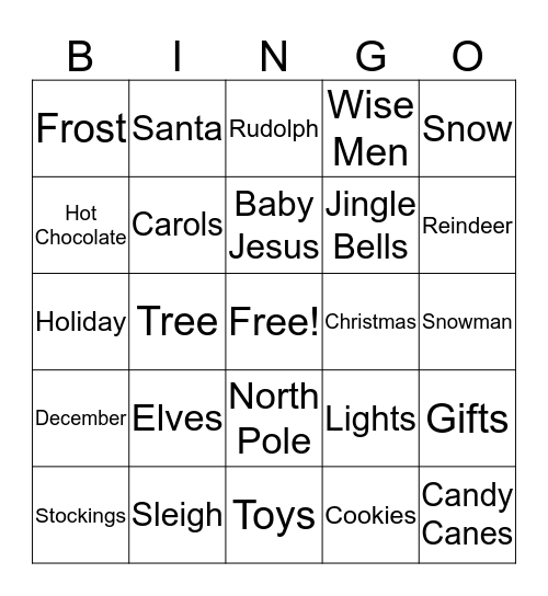CHRISTMAS  Bingo Card