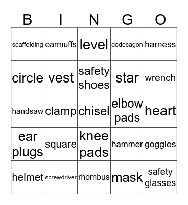 protective equipment at work Bingo Card