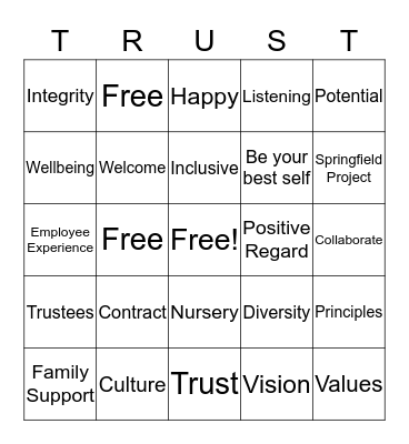 Code of Conduct Bingo Card