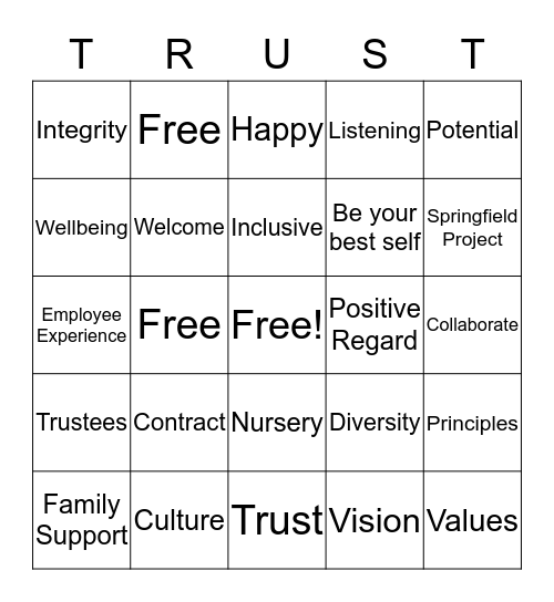 Code of Conduct Bingo Card