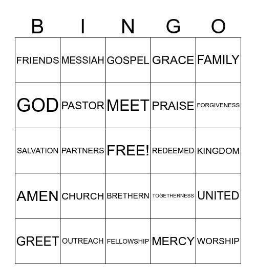 SIXTH ST. "MEET & GREET" 2014 Bingo Card