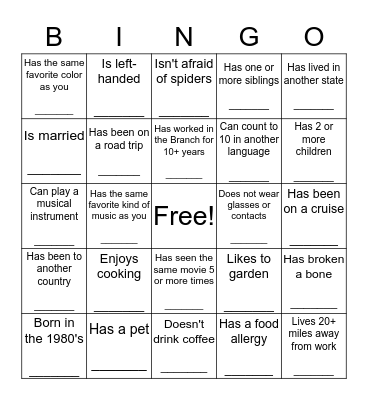 Jingle Mingle Bingo Card