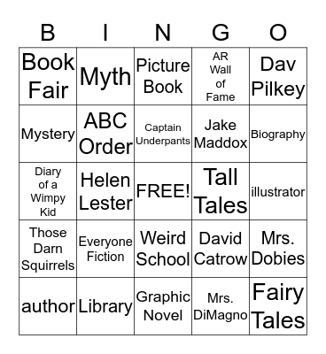 3rd Grade Bingo Card