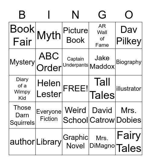 3rd Grade Bingo Card