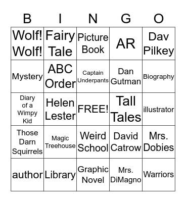3rd Grade Bingo Card