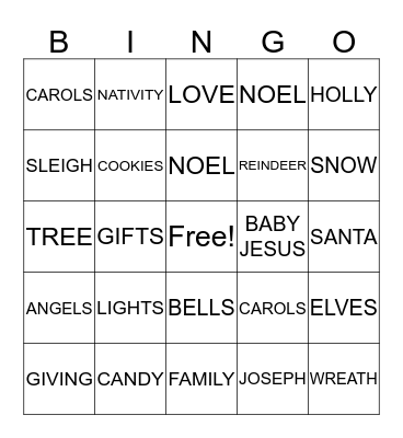 CHRISTMAS 2019 Bingo Card