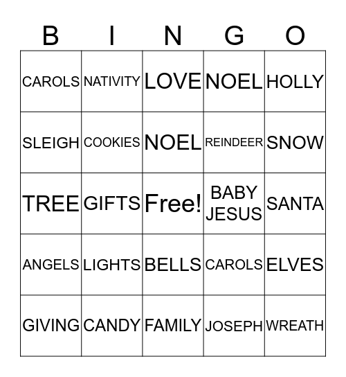 CHRISTMAS 2019 Bingo Card