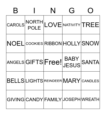 CHRISTMAS 2019 Bingo Card