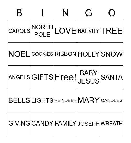 CHRISTMAS 2019 Bingo Card