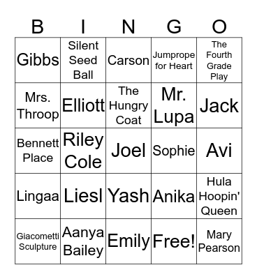 Lupa Lemurs Holiday Bingo Card