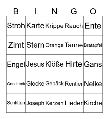 Weihnachtsbingo Card