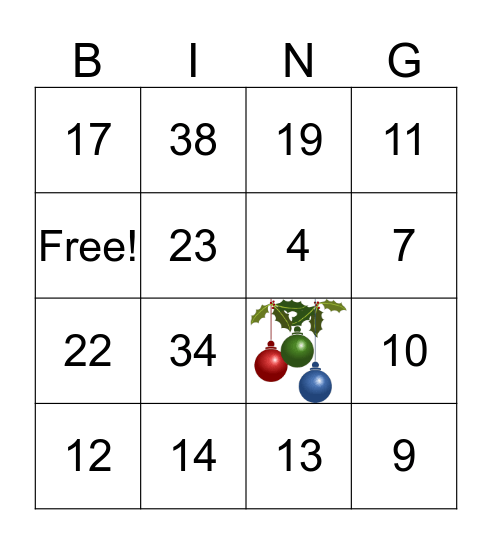 HAPPY HOLIDAY Bingo Card