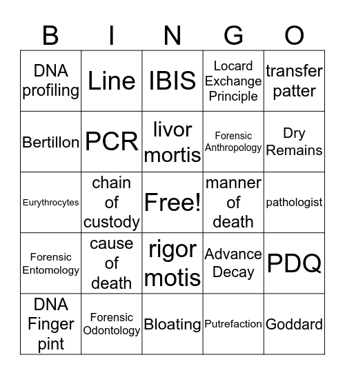 Final Exam Bingo Card