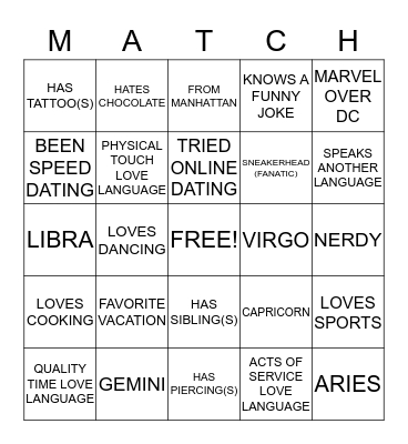 Jingle&Mingle Bingo Card