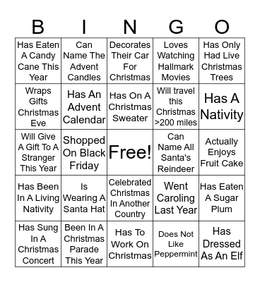 Christmas Bingo Card